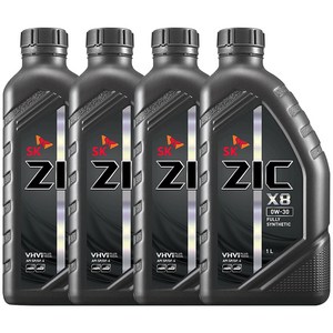 지크 가솔린 LPG 엔진오일 ZIC X8 0W-30, 4개, 0w30, 1L
