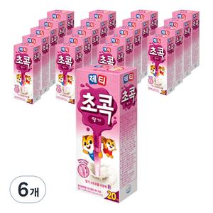 제티 초콕 딸기맛 스트로우, 3.6g, 20개입, 6개