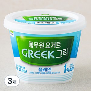 풀무원다논 그릭 플레인, 400g, 3개