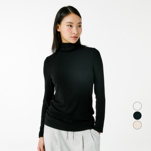 자주 여성용 히트 터틀넥 티셔츠
