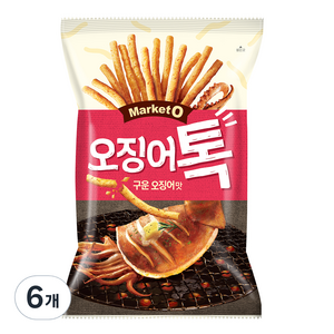 마켓오 오징어톡 구운오징어맛, 136g, 6개