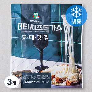 부엉이돈가스 더티 치즈 돈가스 (냉동), 260g, 3개