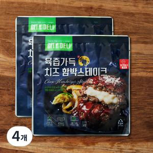 시티델리 육즙가득 치즈함박스테이크 2개입, 300g, 4개