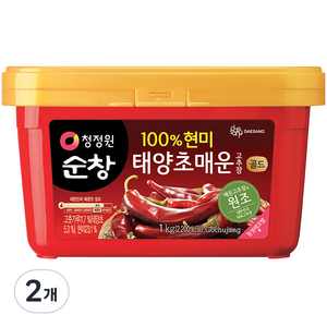 청정원순창 태양초 매운 고추장, 1kg, 2개