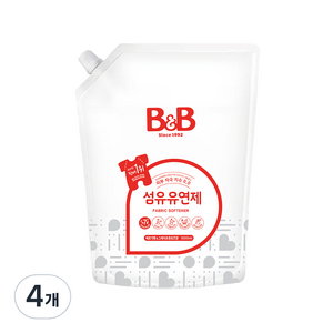 비앤비 섬유유연제 베르가못향 리필, 1.5L, 4개