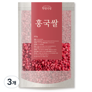 한방선생 홍국쌀 특품, 600g, 3개