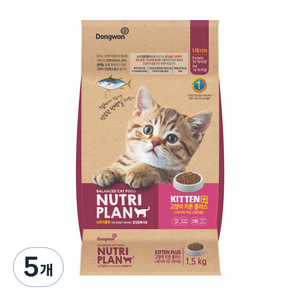 뉴트리플랜 키튼 플러스 고양이 건식사료, 1.5kg, 5개, 소