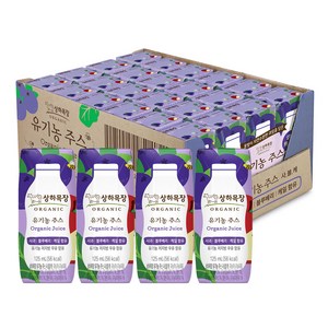 상하목장 유기농 주스 사과블루베리케일, 125ml, 24개