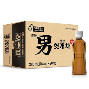 광동진한헛개차 그린 무라벨, 330ml, 20개