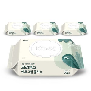 크리넥스 에코그린 물티슈 캡형, 50g, 70매, 4개