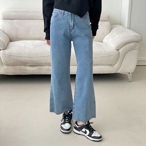 여성용 라라온 로헬 일자 통 청바지