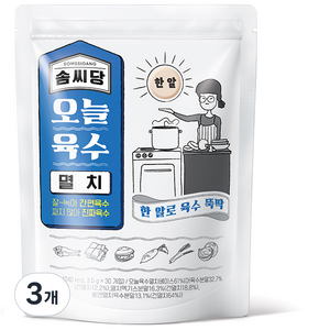 팔도 솜씨당 오늘 육수 멸치, 105g, 3개