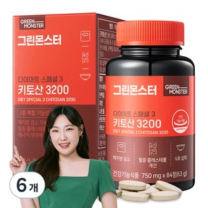 그린몬스터 다이어트 스페셜 3 키토산 3200, 84정, 6개