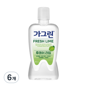 가그린 후레쉬라임 구강청결제, 380ml, 6개