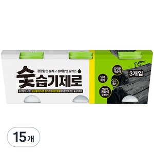 피죤 숯 습기제로 본품, 300g, 15개