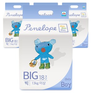 페넬로페 씬씬씬 에어슬림 팬티형 기저귀 남아용 빅 6단계(13~kg), 72매