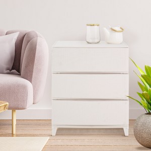 보노하우스 가든 라탄 와이드 3단 서랍장, 크림, 3개