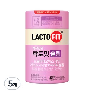 종근당건강 락토핏 슬림 유산균 60p, 120g, 5개