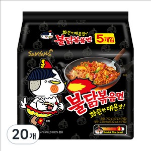 삼양 불닭볶음면 봉지라면 140g, 20개