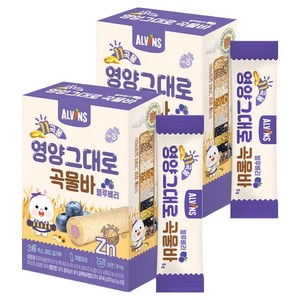 엘빈즈 11곡물 영양그대로 곡물바, 블루베리맛, 40g, 2개