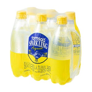 탐사 아쿠아 스파클링 레몬 무라벨, 6개, 500ml