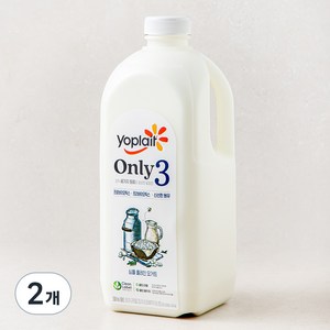 요플레 ONLY 3 플레인 요거트 대용량, 1.8L, 2개