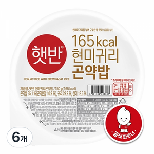 햇반 현미귀리곤약밥, 150g, 6개