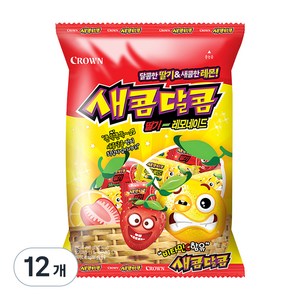 크라운 새콤달콤 딸기레모네이드 츄잉캔디, 200g, 12개