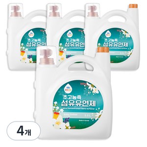 줌 엑스퍼트 베이비코튼향 초고농축 섬유유연제 본품, 5.5L, 4개