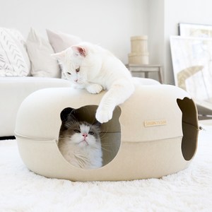 소심한호랑이 고양이 버터링 터널 혼합색상, 대형, 1개