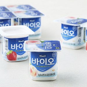 매일유업 바이오 요거트 백도 85g x 4개 + 딸기 85g x 4개 세트, 1세트