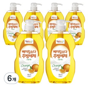 탐사 베이킹소다 주방세제 오렌지향, 780ml, 6개