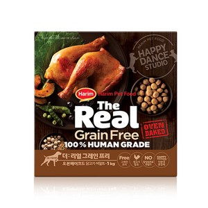하림펫푸드 더리얼 그레인프리 오븐베이크드 어덜트 강아지사료, 닭, 1kg