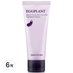 파파레서피 가지 클리어링 머드 크림 마스크 100ml, 6개, 1개입