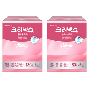 크리넥스 실크소프트 천연펄프 미용티슈 2겹, 180매, 12개