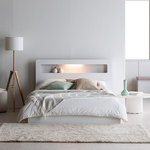 멜로우 LED 리노 서랍형 침대 + 매트리스 방문설치, 화이트