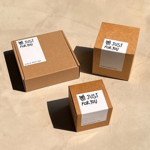 리드홈 포장 데코 스티커 JUST FOR YOU 6 x 10 cm 50개입, 화이트, 1세트