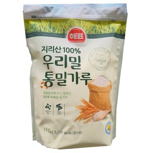 해표 지리산 100% 우리밀 통밀가루, 1.5kg, 1개