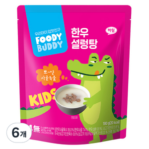 푸디버디 유아용 한우 설렁탕, 180g, 6개