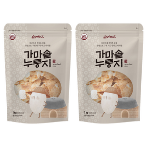 심플잇 가마솥 누룽지, 1kg, 2개