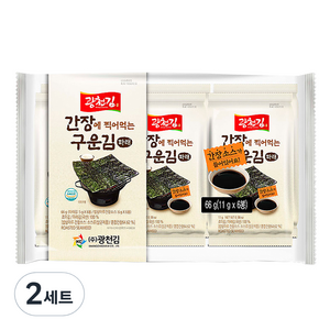 광천김 구운파래 도시락김 5g + 간장소스 6g, 11g, 12개