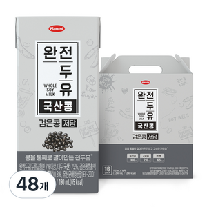 전두유 완전두유 국산콩 검은콩 저당, 190ml, 48개