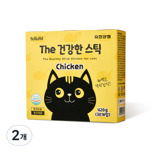 유한양행 윌로펫 더 건강한 스틱 고양이 유산균 간식 30p, 닭고기, 14g, 2개