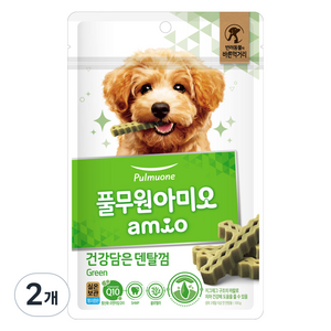 아미오 강아지 건강담은 간식 덴탈껌 그린, 100g, 2개, 닭고기 맛