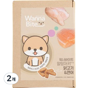 워너바이트 강아지 말랑져키, 닭고기&연어, 120g, 2개
