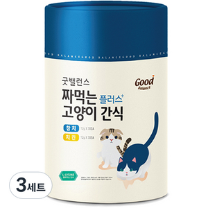 굿밸런스 고양이 짜먹는 간식 플러스 60p, 참치 + 치킨, 12g, 3세트