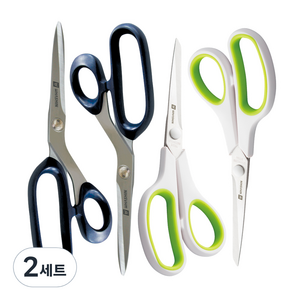 화신 710 다용도 가위 2p + 사무용 가위 대 2p, 혼합색상, 2세트