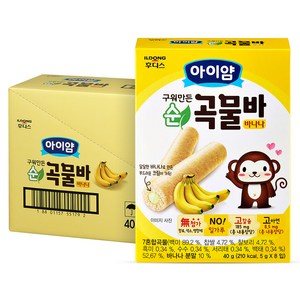 일동후디스 아이얌 구워만든 순곡물바, 바나나맛, 40g, 6개