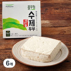 풀무원 국산콩 수제두부, 340g, 6개