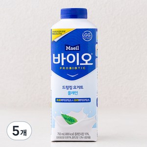 매일바이오 드링킹 플레인 요구르트, 750ml, 5개